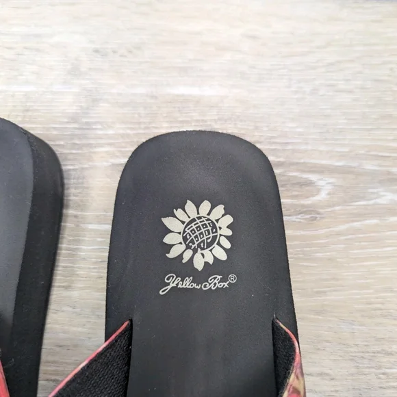 Yellow Box Pink Patterned Thong Sandals with Black Soles - Picture 3 of 7
